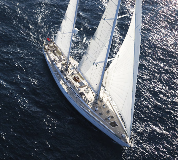 Aerial View Of The Sailing Yacht CYCLOS II Cruising