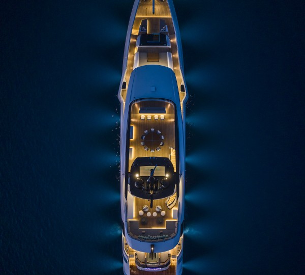 Aerial View Of The Yacht By Night