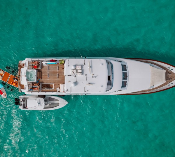 Aerial View Of The Yacht With Tender