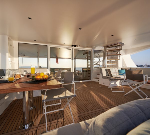 Aft Deck  Breakfast Set Up