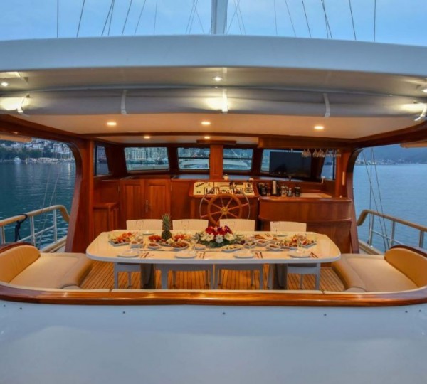 Aft Deck Alfresco Dining Area By Night