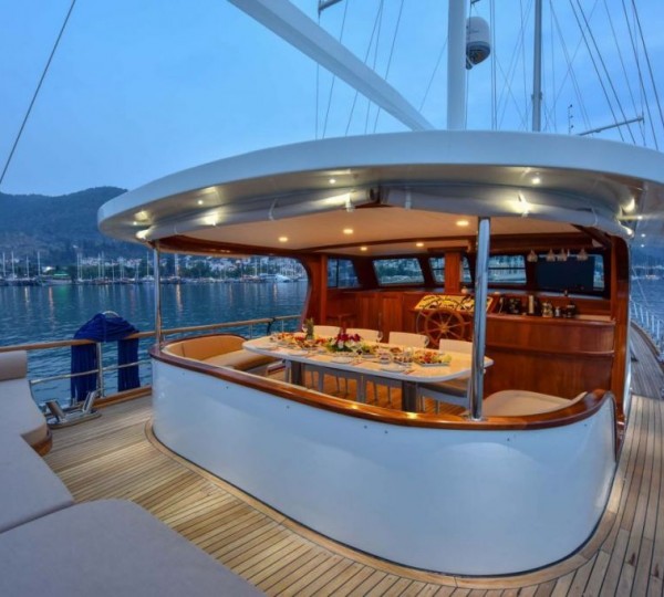 Aft Deck Alfresco Dining Area In The Evening