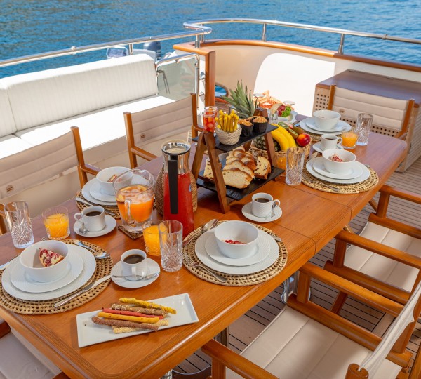 Aft Deck Breakfast Set Up