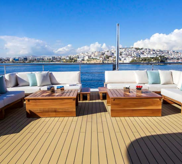 Aft Deck Seating Area With Cofee Tables