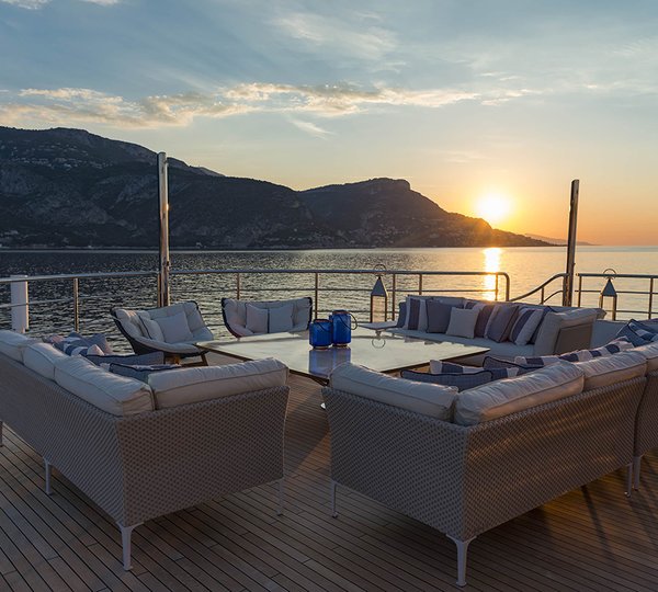 Aft Deck Seating At Sunset