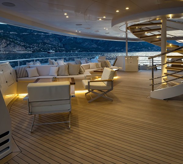 Aft Deck Stairwell At Sunset