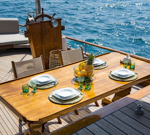 Alfresco Dining Set Up Exterior Deck