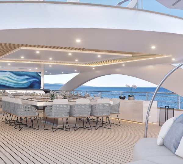 Alfresco Dining Set Up On Sun Deck