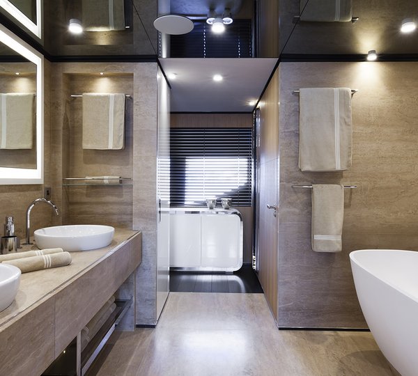 Bathroom With Double Sink And Bath