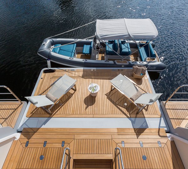 Beach Club From Above With Tender