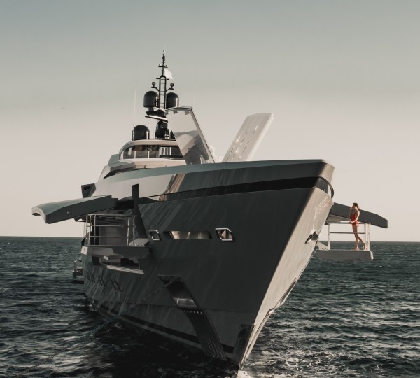 Bow Of The Yacht With Model