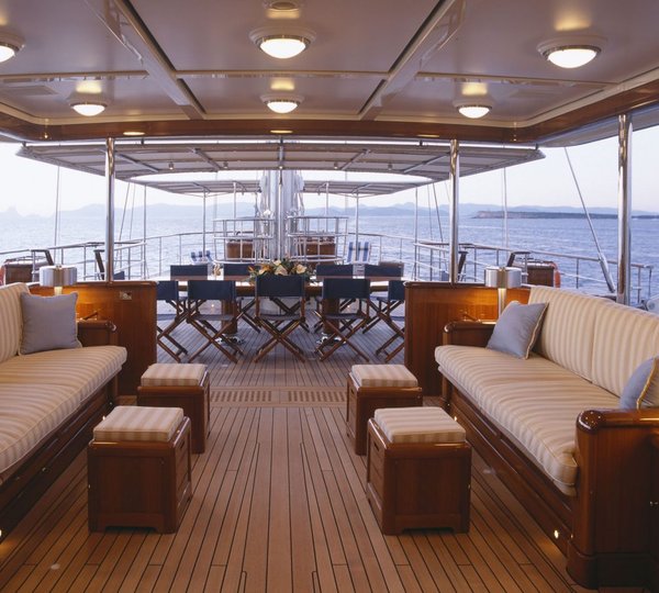 Bridge Deck With Seating And Dining Area