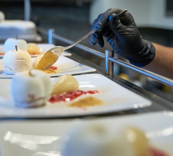 Chef Preparing A Dessert