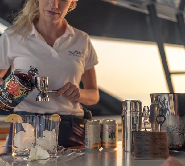 Crew Preparing A Cocktail