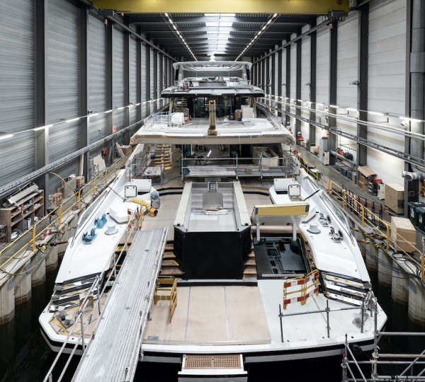 Detail Of The Yacht Inside The Shed At Heesen 