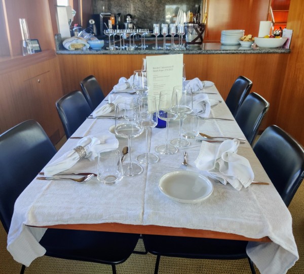 Dining  Area On The Yacht