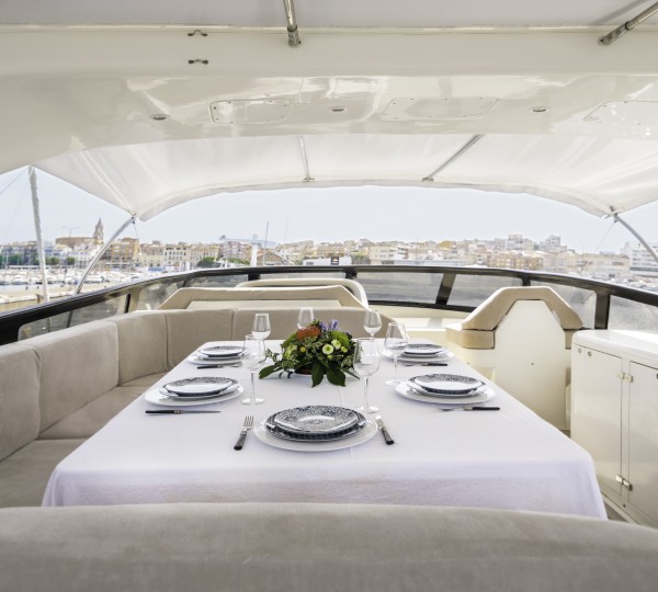 Dining Area On The Flybridge