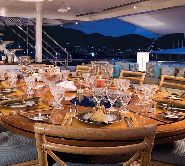 Elegant Alfresco Dining Set Up At Night