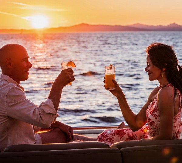 Enjoying Drinks At Sunset