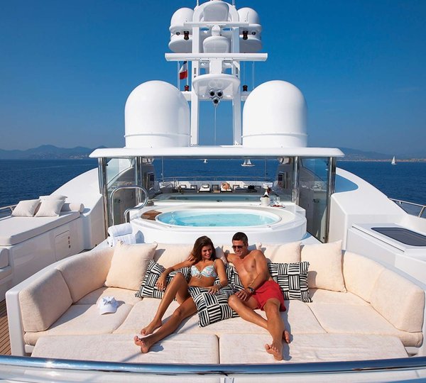 Enjoying The Jacuzzi - Superyacht Lifestyle