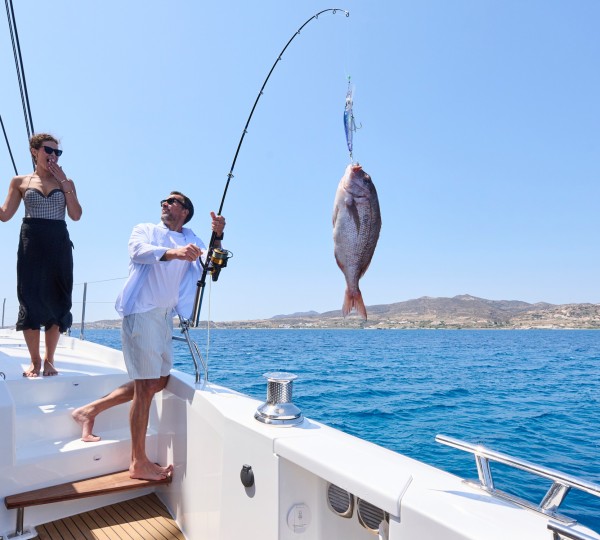Fishing On A Catamaran Yacht