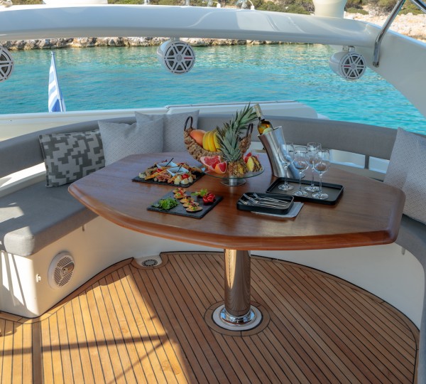Flybridge Seating And Dining Area