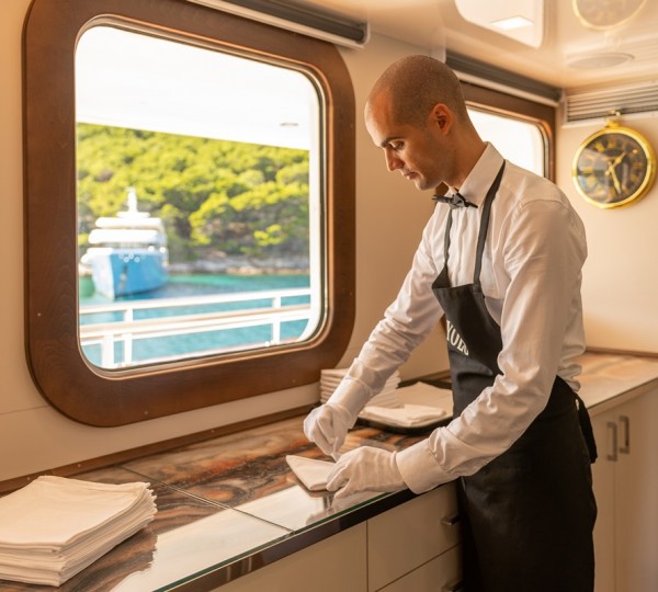 Galley Preparinng Food