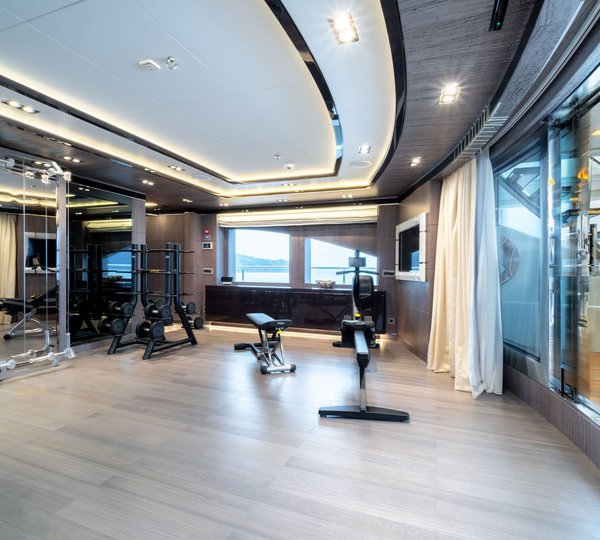 Gym With Fantastic Views On Mega Yacht