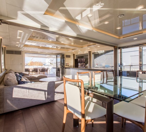 Salon with open plan dining