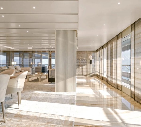 Interior Dining Area With Huge Glased Walls