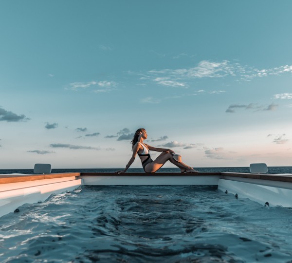 Lady At The Superyacht Pool