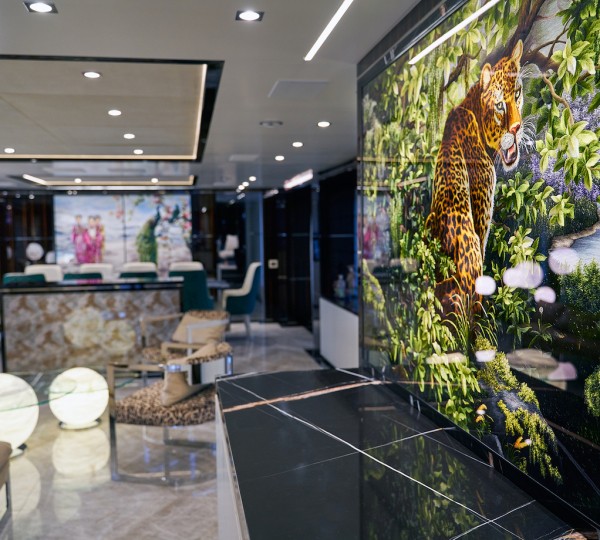 Main Saloon Lit Up Wall