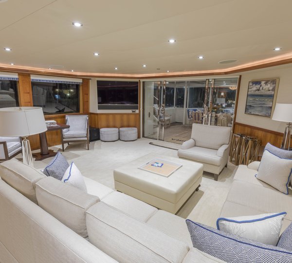 Main Saloon Looking Out On The Aft Deck