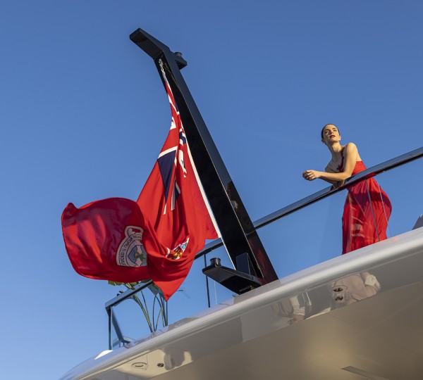 Red Dressed Woman On Yacht - Lifestyle