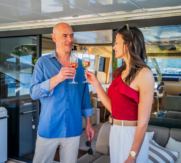 Romantic Drinks Aboard A Yacht