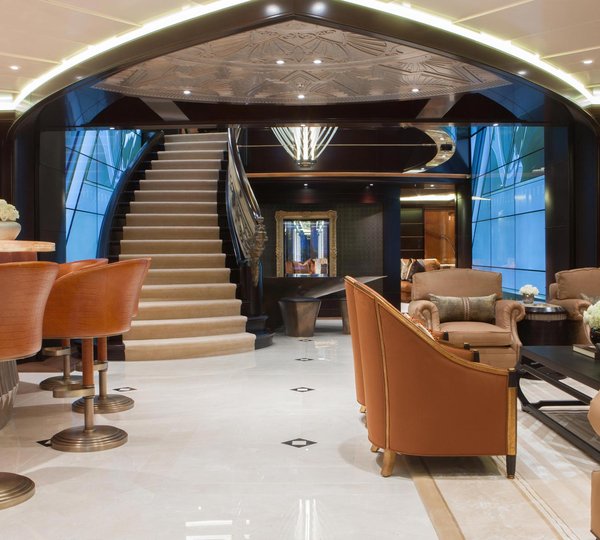 Saloon And Bar Area With Stairwell