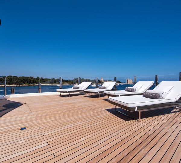 Sundeck And Sunbeds Off Cannes, French Riviera