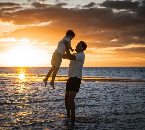Sunset Father And Son