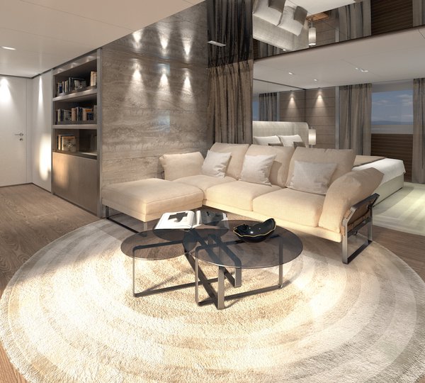 Superyacht Elettra - Owner Suite Lounge Area - Rendering