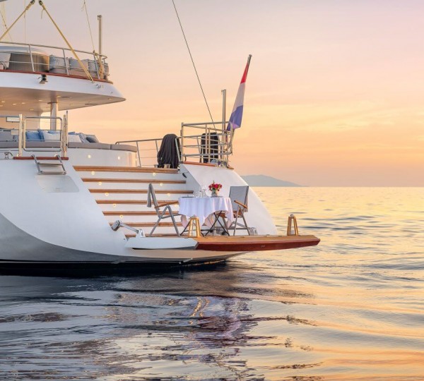 Swim Platform Set Up To Dine