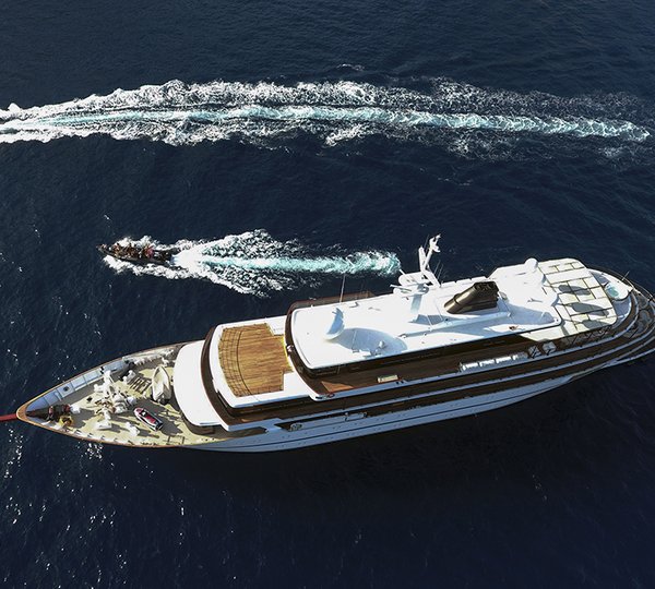 The Yacht With Water Toys From Above
