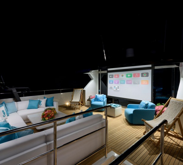 Upper Deck Aft Outdoor Cinema Set Up