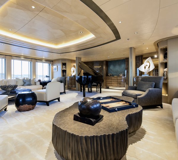 Upper Deck Saloon With A Piano