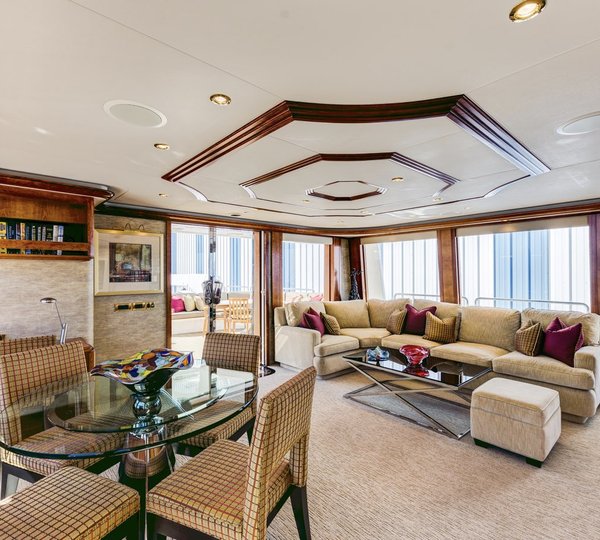 Upper Saloon With Table And Seating Area