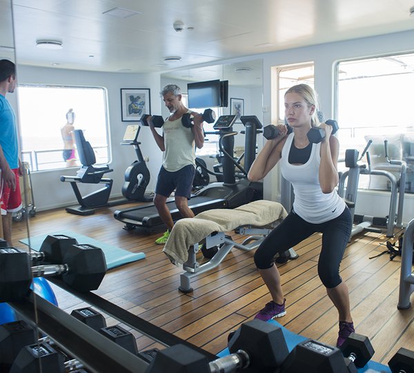 Working Out In The On Board Gym