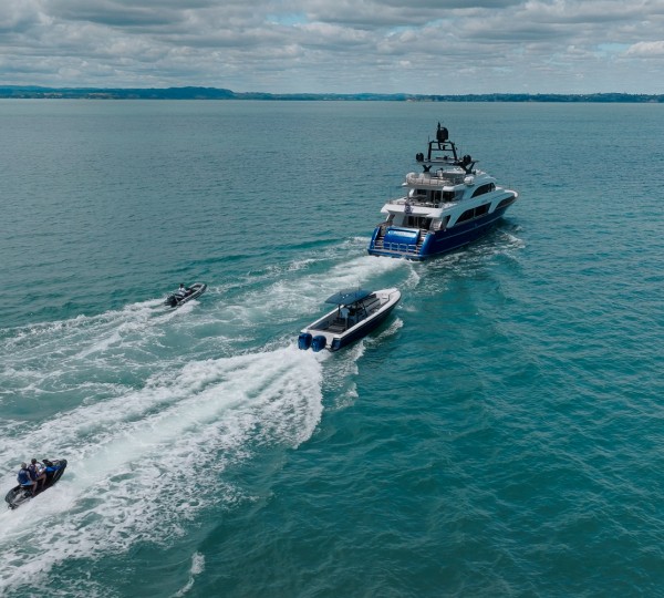 Yacht With Tenders And Jetskis