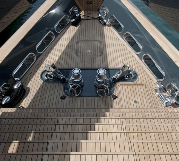 Deck Close Up On Board Yacht OCEAN EMERALD