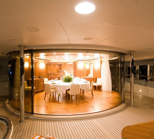 Top Deck Eating/dining Aboard Yacht BLUE VISION