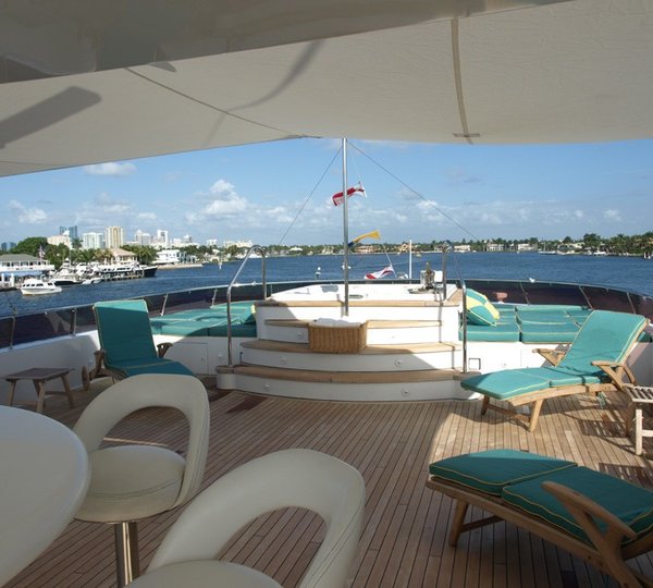 Fly-bridge Aboard Yacht RELENTLESS