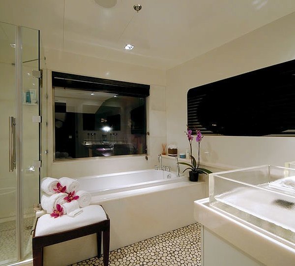 Main Master Bath Aboard Yacht FATHOM